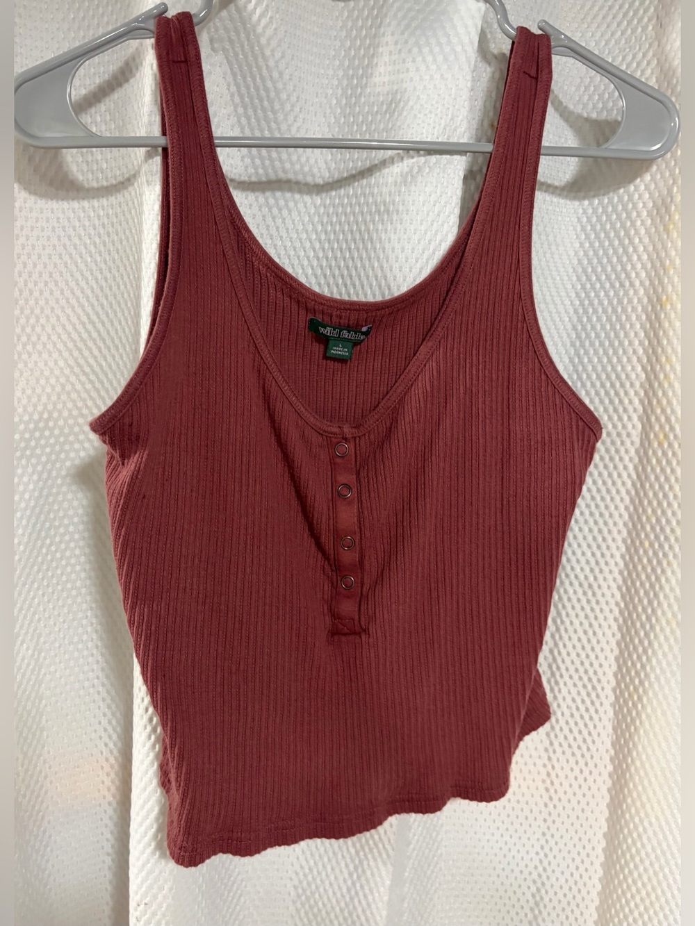 Wild fable Ribbed Scoop Tank Top - Rust Brown